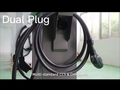 Estação de carregamento CCS rápida de 40 kW DC EV montada no chão Carro RFID 3 Fase CHAdeMO